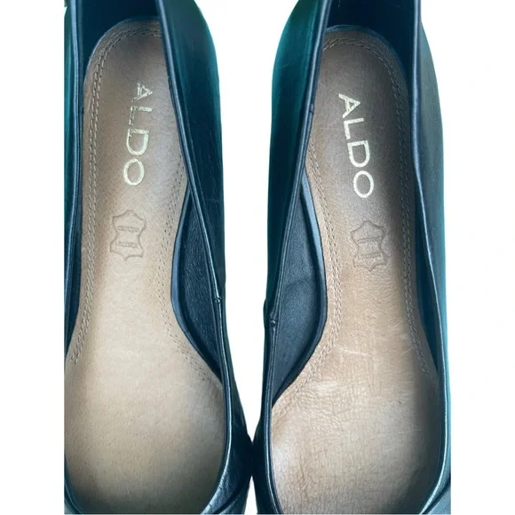 Aldo Black Leather Kitten Heels – Size 10 | Classic Pumps - Picture 6 of 13